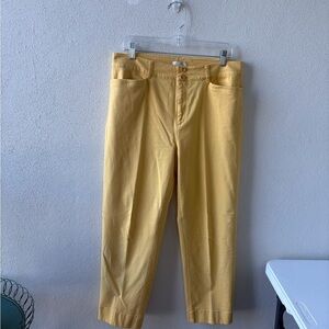 Loft Outlet Sunny yellow High rise straight Size 12 Cotton blend pant